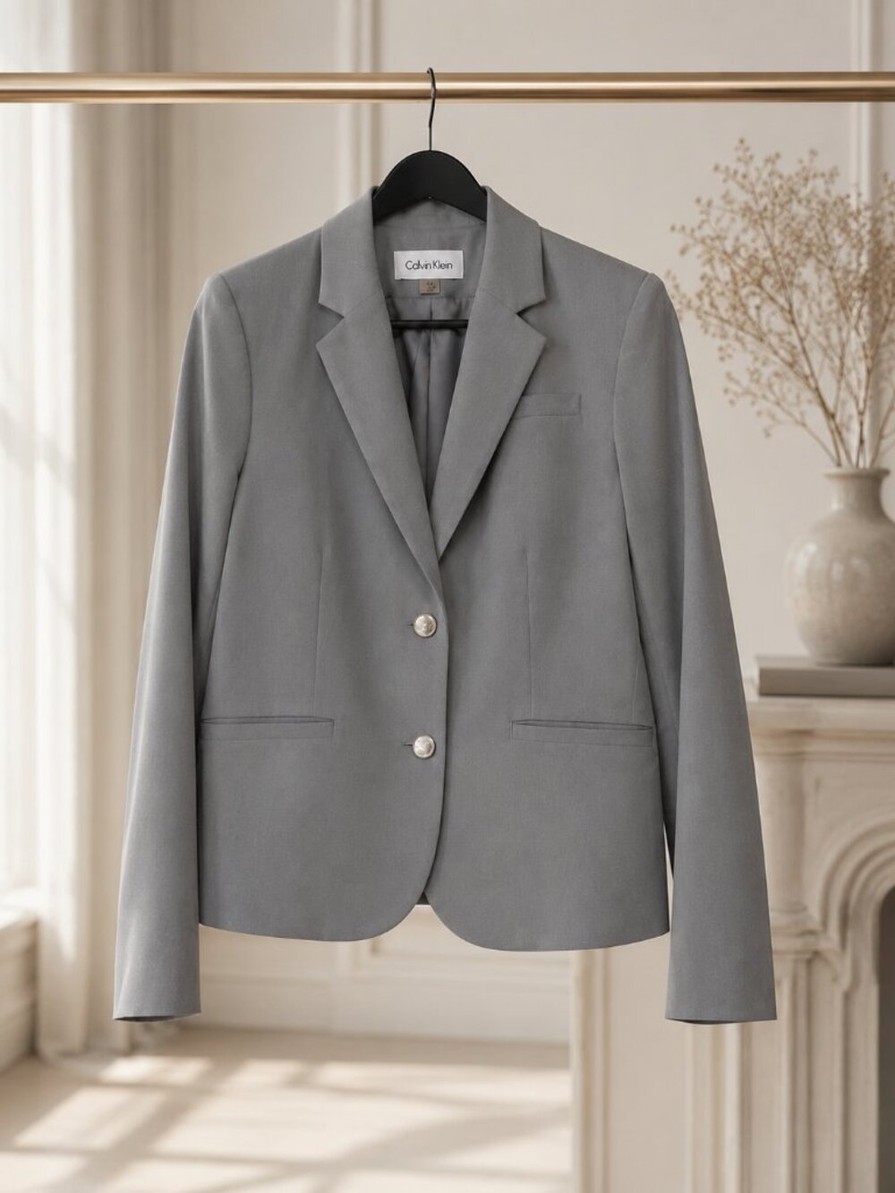 Calvin Klein Women’s Gray Tailored Blazer Size 8